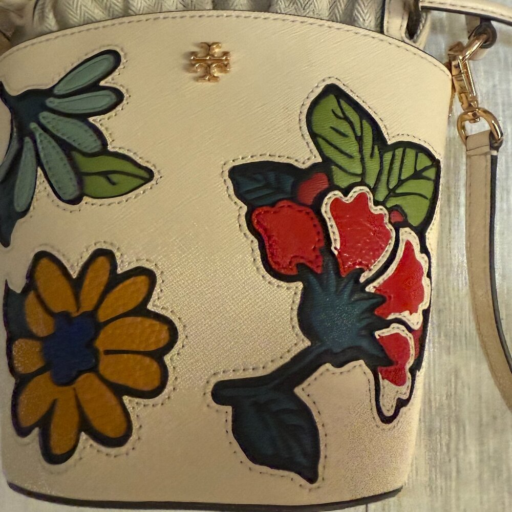 Tory Burch Mini Emerson Applique Bucket Bag